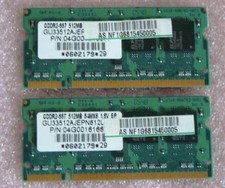 2x 512MB GDDR2-RAM 667 MHz PC2-5300 Elpida Notebook Arbeitspeicher, gesamt 1GB