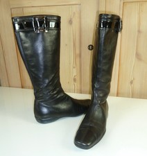 Prada Echtleder Stiefel in Schwarz Gr. 39
