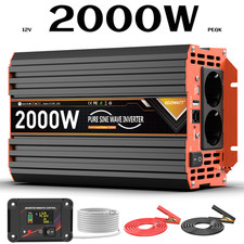 1000W 2000W Reiner Sinus Wechselrichter 12V 230V Spannungswandler Inverter Boot
