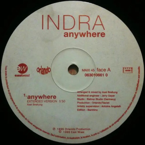 Indra anywhere vinyl single - anywhere,