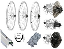 26 Zoll Hinterrad Hohlkammer Kassette Kette Shimano TX500 7-Fach 8-Fach silber