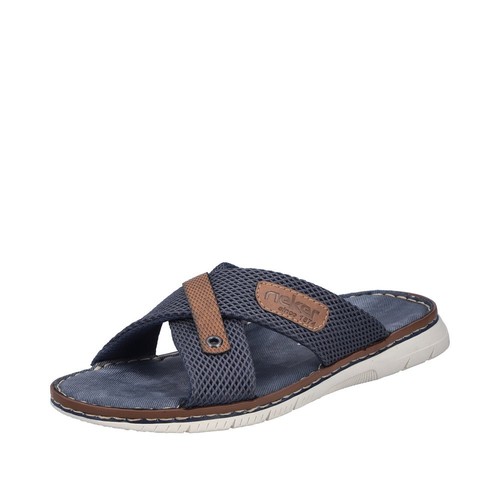 Rieker pantolette blau kombi - pantolette, blau-kombi