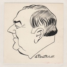 Hans Leibelt Film cinema Schauspieler actor Portrait Zeichnung Trautschold