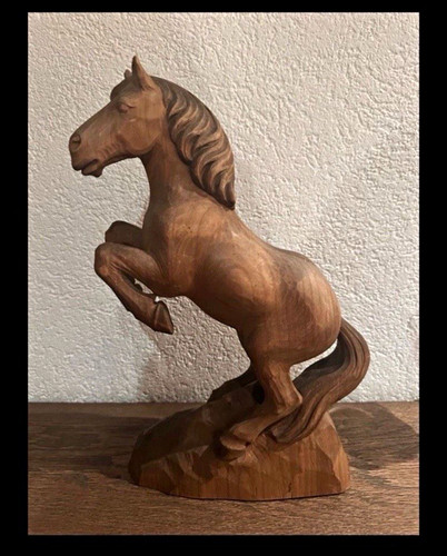 Holz figur pferd steigend - figur,