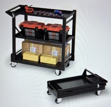 WORKPRO Servierwagen 3-in-1, Klappbarer Wagen 3 Etagen, Rollwagen klappbar,