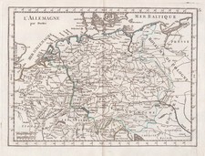 Deutsches Reich Deutschland Postkarte Post Karte map Kupferstich Le Rouge 1767