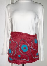 Filzgürtel; Nierenwärmer; Hüftschmeichler; Schärpe, Filzcacheur, Cacheur, rot