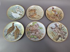 Franklin Porcelain 6 Wandteller Sammelteller Zierteller Teller Vögel Porzellan