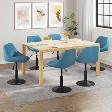 Esszimmerstühle 6 Stk. Drehbar Blau Samt