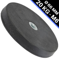 Neodym Magnet Gummiert Magnetsystem Topfmagnet mit Gewinde 66mm M6 20 KG Stark