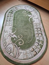 Teppich Farbe Beige/Grün oval