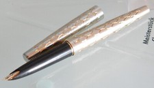 Sheaffer Lady 642 Füllfederhalter Wellenmuster, Druckknopf, 14k Gold Feder U.S.A