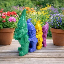 Lustige bunte gartenzwerge - bunte,