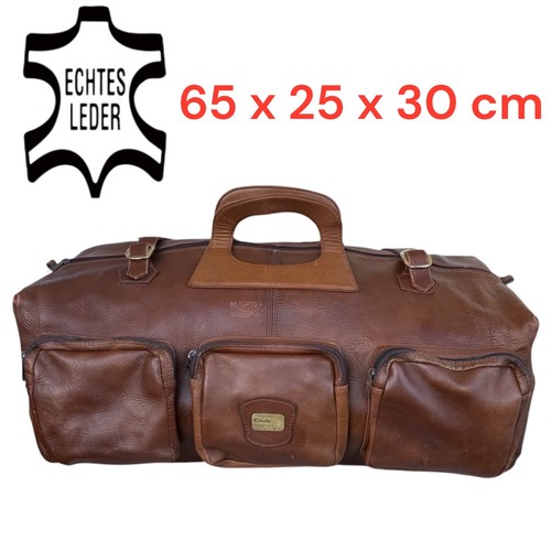 Vintage echt leder reisetasche - leder,