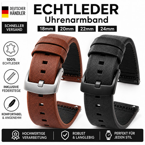 Echtleder uhrenarmband - echtleder,