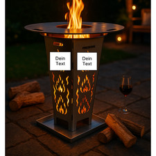 Feuerkorb personalisiert 80cm + Grillplatte, Feuertonne, Feuerschale, Grilltonne