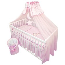 13 Teiliges Babybett Kinderbett Gitterbett Bettwäsche komplett Set mit Matratze