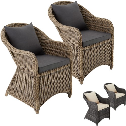 Gartenstuhl polyrattan 2er set - gartenstuhl,