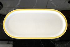 Melitta Porzellan Berlin Dahlem gelber Rand Servierplatte Platte Kuchenplatte