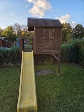 trampolin 305 komplettset und spielhaus mit rutsche