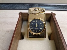 Design Feuerzeug Gold Schwarz Chrom Luxus Weihnachtsgeschenk Feuerzeug mit Uhr