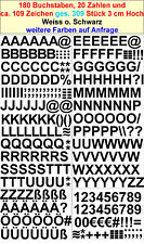 Buchstaben je 6 stück Zahlen