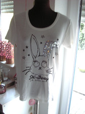 GRACE T-SHIRT SKI BUNNY WITH BROKEN EAR wNEU OFFWHITE mit PRINT GR M SO CUTE