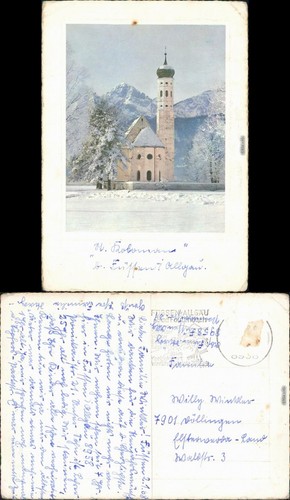Ansichtskarte schwangau kirche - ansichtskarte,