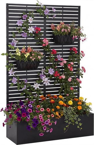 Rankgitter mit blumenkasten - rankgitter,