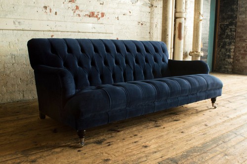 Design blau sofa - 3, sitzer