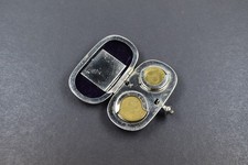 Antiker Münzspender Metall vernickelt oder verchromt. Jugendstil um 1910