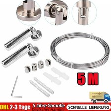 Vorhang Seilspanngarnitur Drahtseil Wand Decke Befestigungssystem Gardinen 5M~