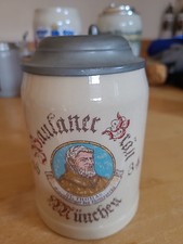 Bierkrug, Paulaner, Zinndeckel, Sammlerstück 