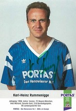 Karl-Heinz Rummenigge Original Autogrammkarte  - ca.10cm x 15cm