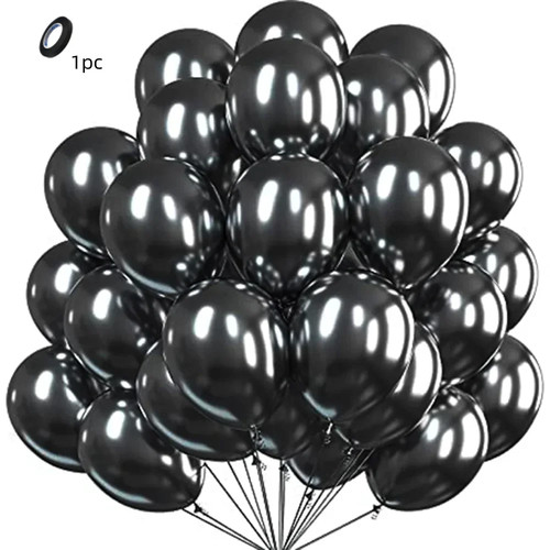 Metallic ballons schwarz - metallic, blau
