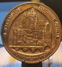 Tschechische CSSR Metal, Medaille, Stadt PRAG. Praha, Über 80 Gramm