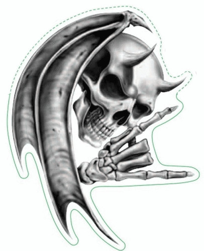 Aufkleber teufel totenkopf x - totenkopf,
