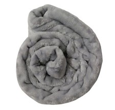 Groß Silber Grau Pelz Nerz Decke Sofa/Bett Überwurf 150x200cm