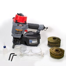 Druckluft Nagelpistole Starter-Set Inklusive Munition Schutzbrille&Öl Coilnagler