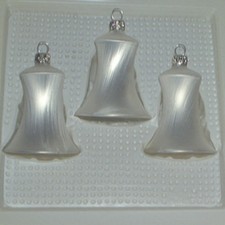 Glocken klein Eislack weiß Christbaumschmuck Lauschaer Glas das Original mundgeb