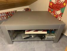 TV Rack HiFi Tisch Sideboard Silber Grau Holz Glas Ca 101 Cm Breit Ca 57 Cm Tief
