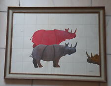 Rhinozeros Zvilinge - Nashorn  Bild 50 x 70 cm.  Preis reduziert 100%