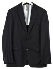 Hugo Boss Scola Black Label Blazer Herren US 40L Wolle & Seide Blend Halb Futter