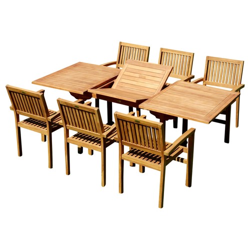 Teak set tlg gartengarnitur - teak, 7-tlg.
