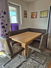Leder Eckbank / Sitzecke mit Tisch und Stühle top Zustand