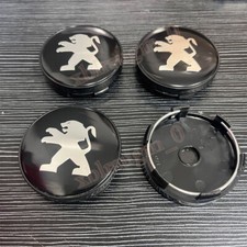 4x Für Peugeot 60mm Radmitte Nabendeckel Nabenkappen Felgendeckel Schwarz NEW