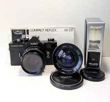 Porst Compact-Reflex analoge Spiegelreflexkamera schwarz mit Zubehör 