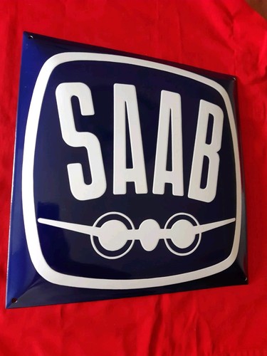 Saab emaille reklame werbe - saab,