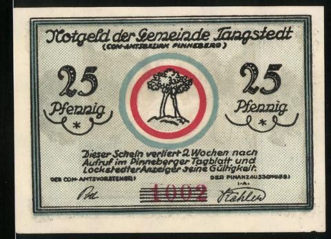 Notgeld tangstedt pfennig - notgeld, 25