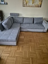 Ausziehbares Schlafsofa mit Bettkasten, Grau-Braun VB 